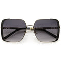 Luxe Oversize Retro Embellished Frame Square Sunglasses D031