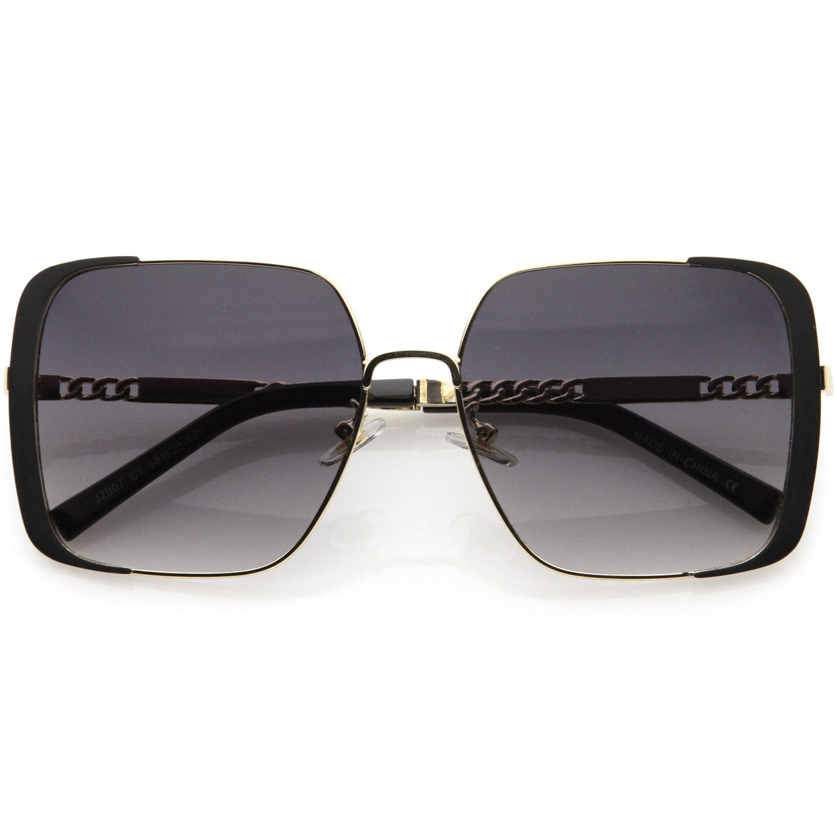 Luxe Oversize Retro Embellished Frame Square Sunglasses D031