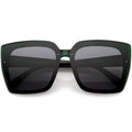 Glamorous Chic Designer-Inspired Argyle Embossed Arms Oversized Square Sunglasses D035