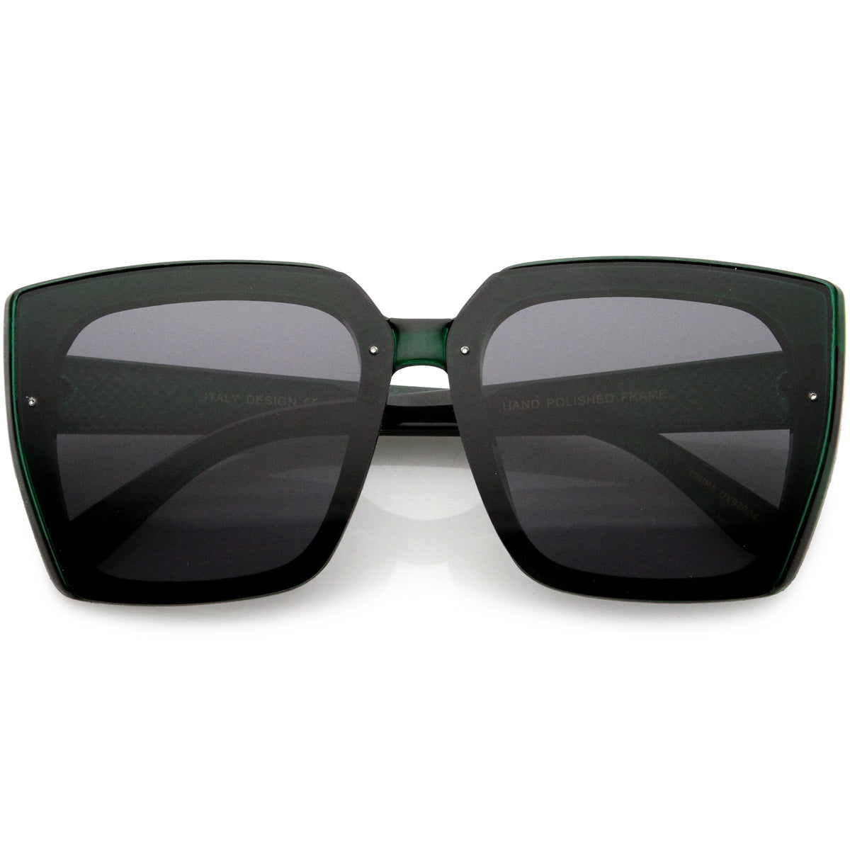Glamorous Chic Designer-Inspired Argyle Embossed Arms Oversized Square Sunglasses D035