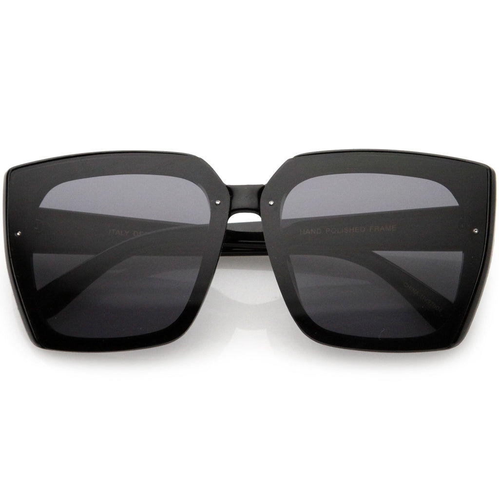 Glamorous Chic Designer-Inspired Argyle Embossed Arms Oversized Square Sunglasses D035