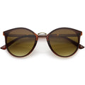 Flirty Two-Tone Glitter Arms Accent Chic Cat Eye P3 Round Sunglasses D037