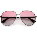 Luxe Oversize Pilot Two-Tone Double Metal Side Cover Cut Out Aviator Sunglasses D054