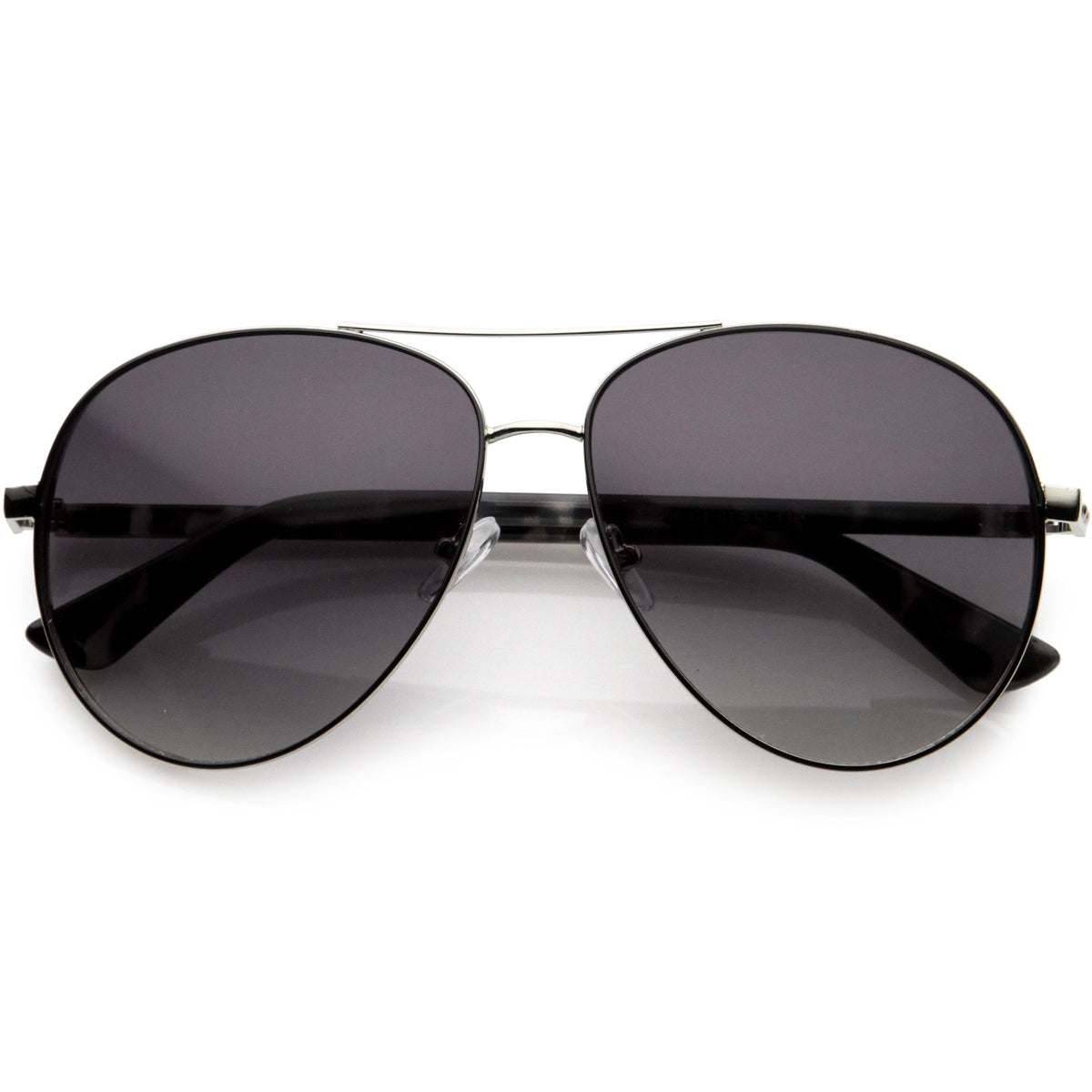Luxe Oversize Pilot Two-Tone Double Metal Side Cover Cut Out Aviator Sunglasses D054