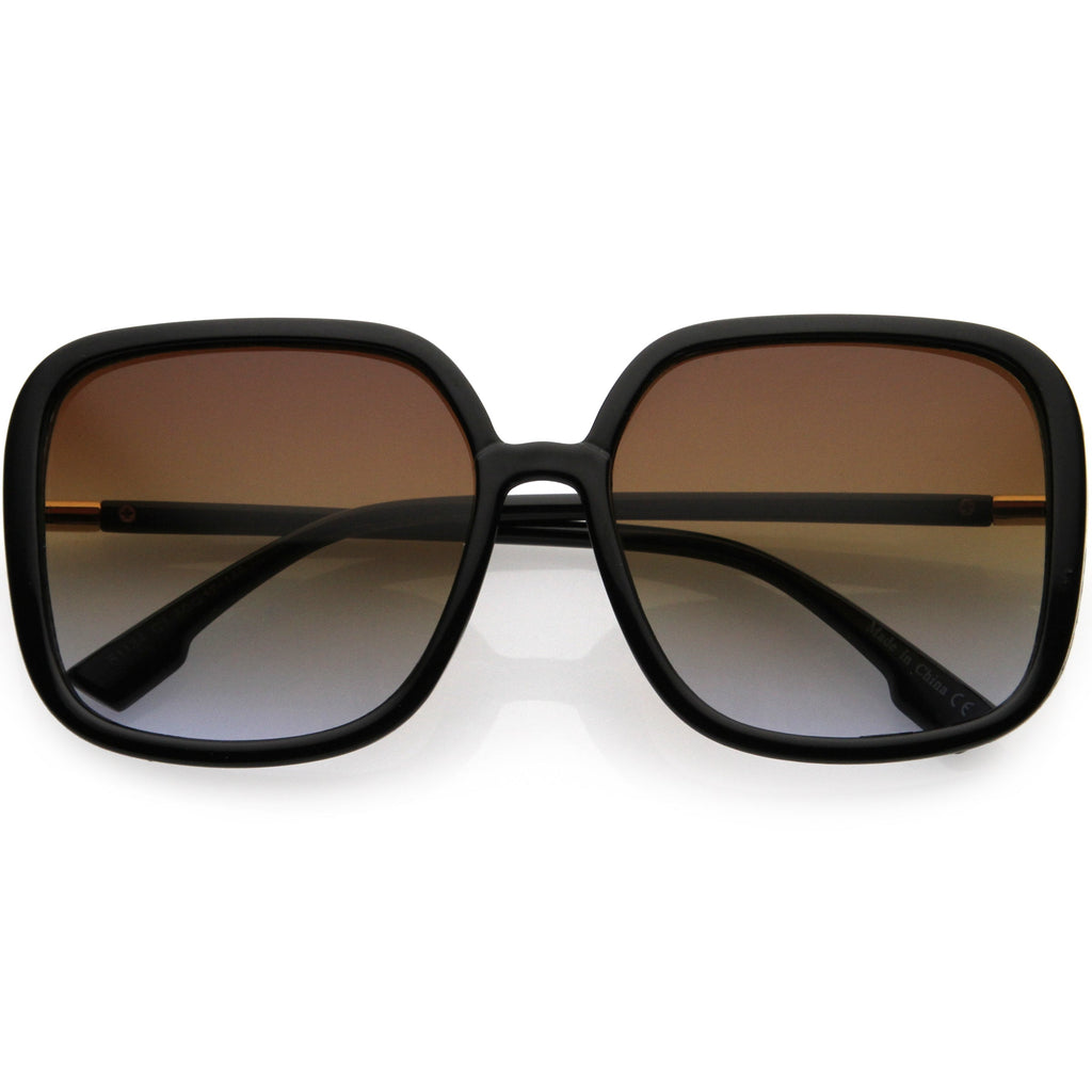 Oversize Elegant Lightweight Neutral Gradient Lens Women's Square Sunglasses D057