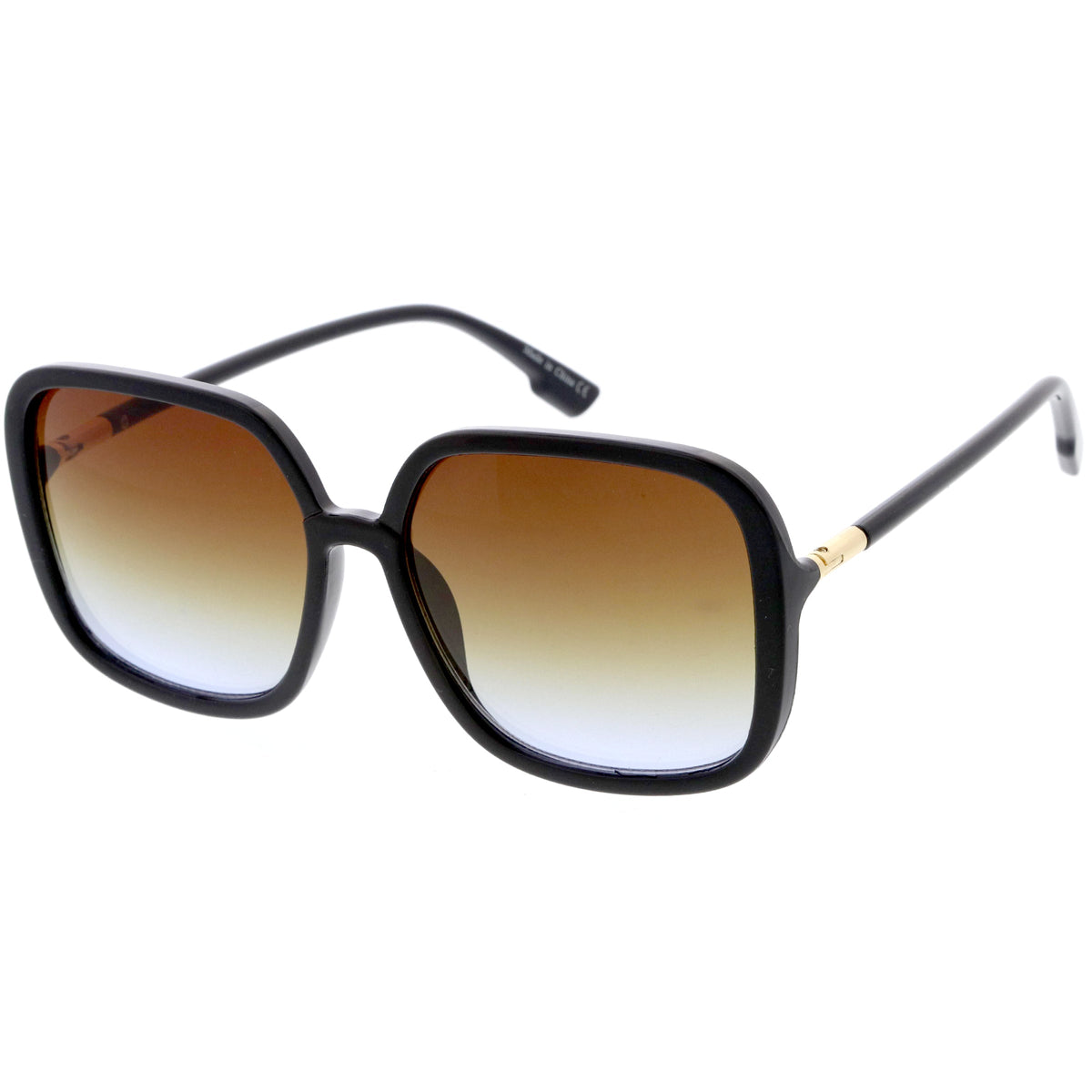 Oversize Elegant Lightweight Neutral Gradient Lens Women's Square Sunglasses D057