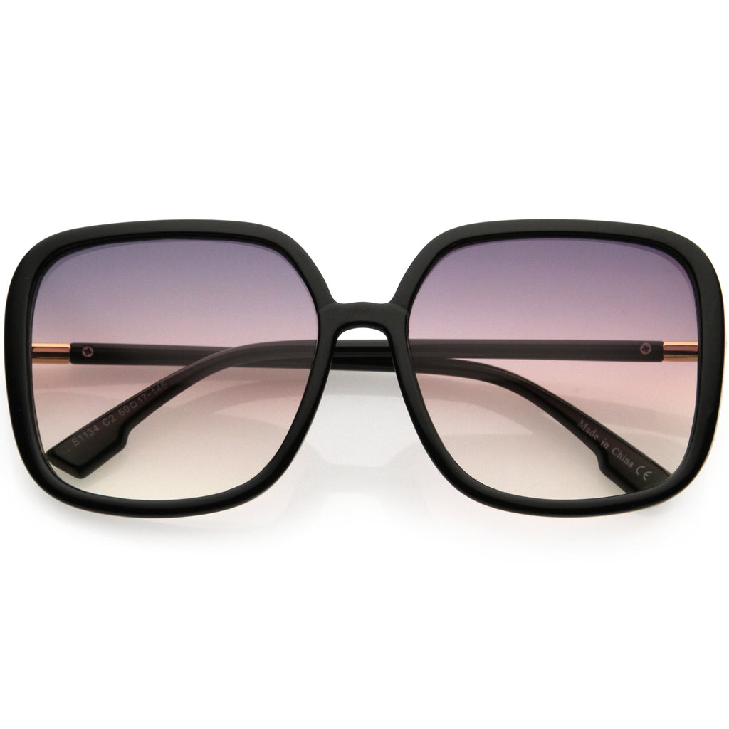 Oversize Elegant Lightweight Neutral Gradient Lens Women's Square Sunglasses D057