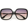 Oversize Elegant Lightweight Neutral Gradient Lens Women's Square Sunglasses D057