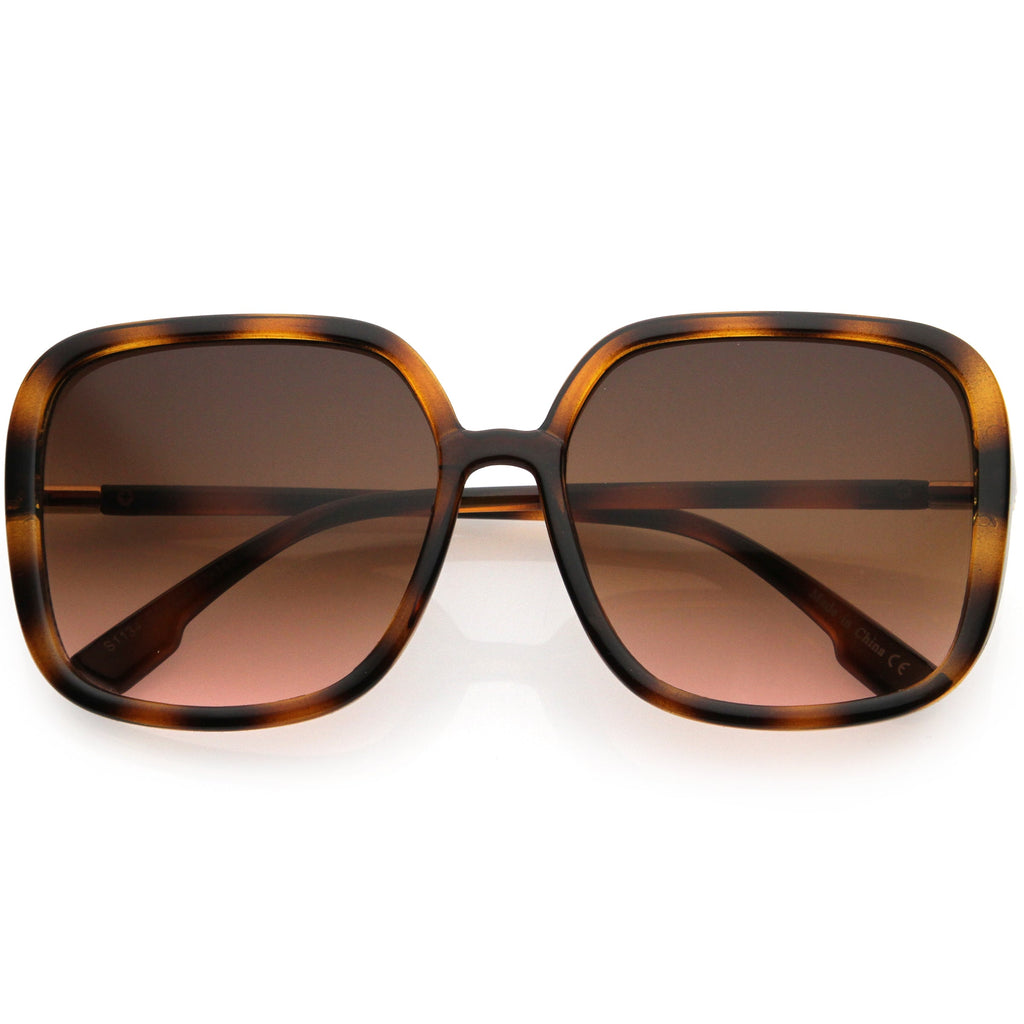 Oversize Elegant Lightweight Neutral Gradient Lens Women's Square Sunglasses D057