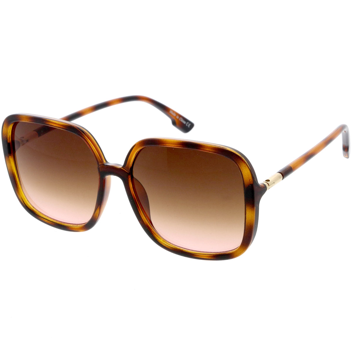 Oversize Elegant Lightweight Neutral Gradient Lens Women's Square Sunglasses D057