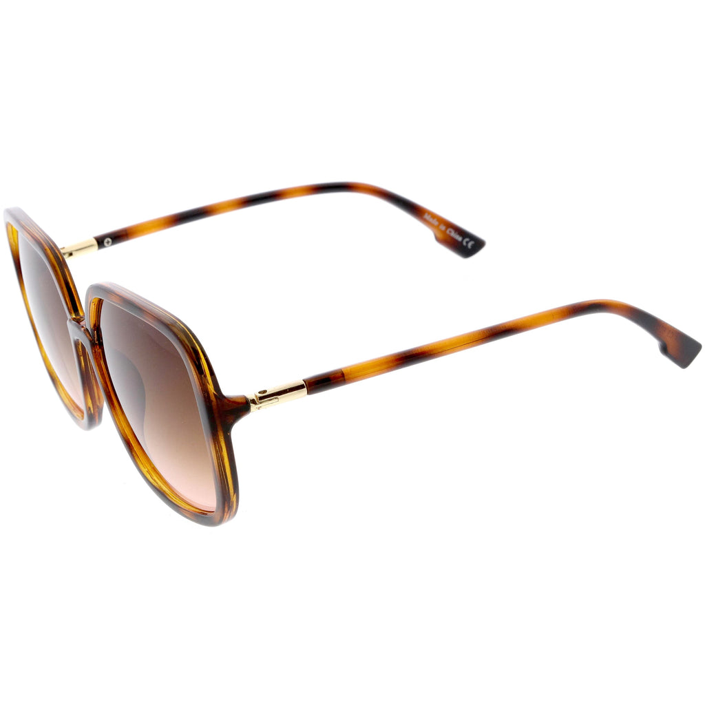Oversize Elegant Lightweight Neutral Gradient Lens Women's Square Sunglasses D057