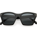 Classy Temple Accent Neutral Colored Square Bottom Horn Rimmed Sunglasses D060