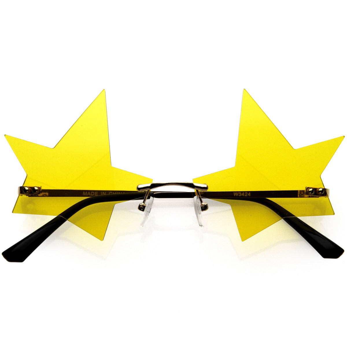 Chic Tinted Star Design Rimless Metal Frame Stars Sunglasses D083