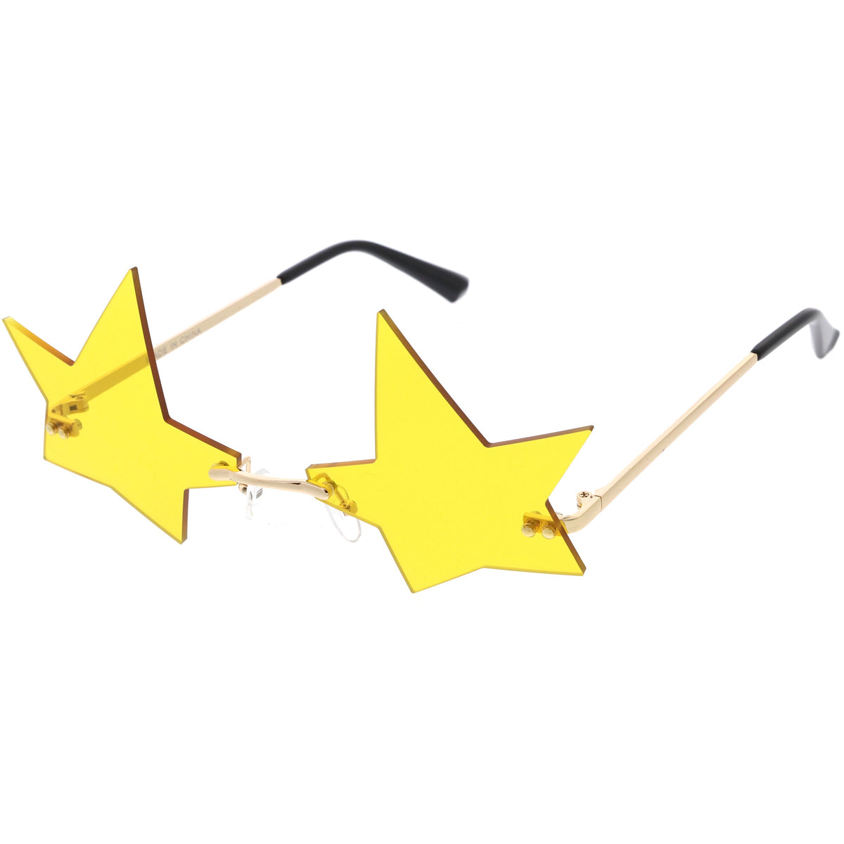 Chic Tinted Star Design Rimless Metal Frame Stars Sunglasses D083