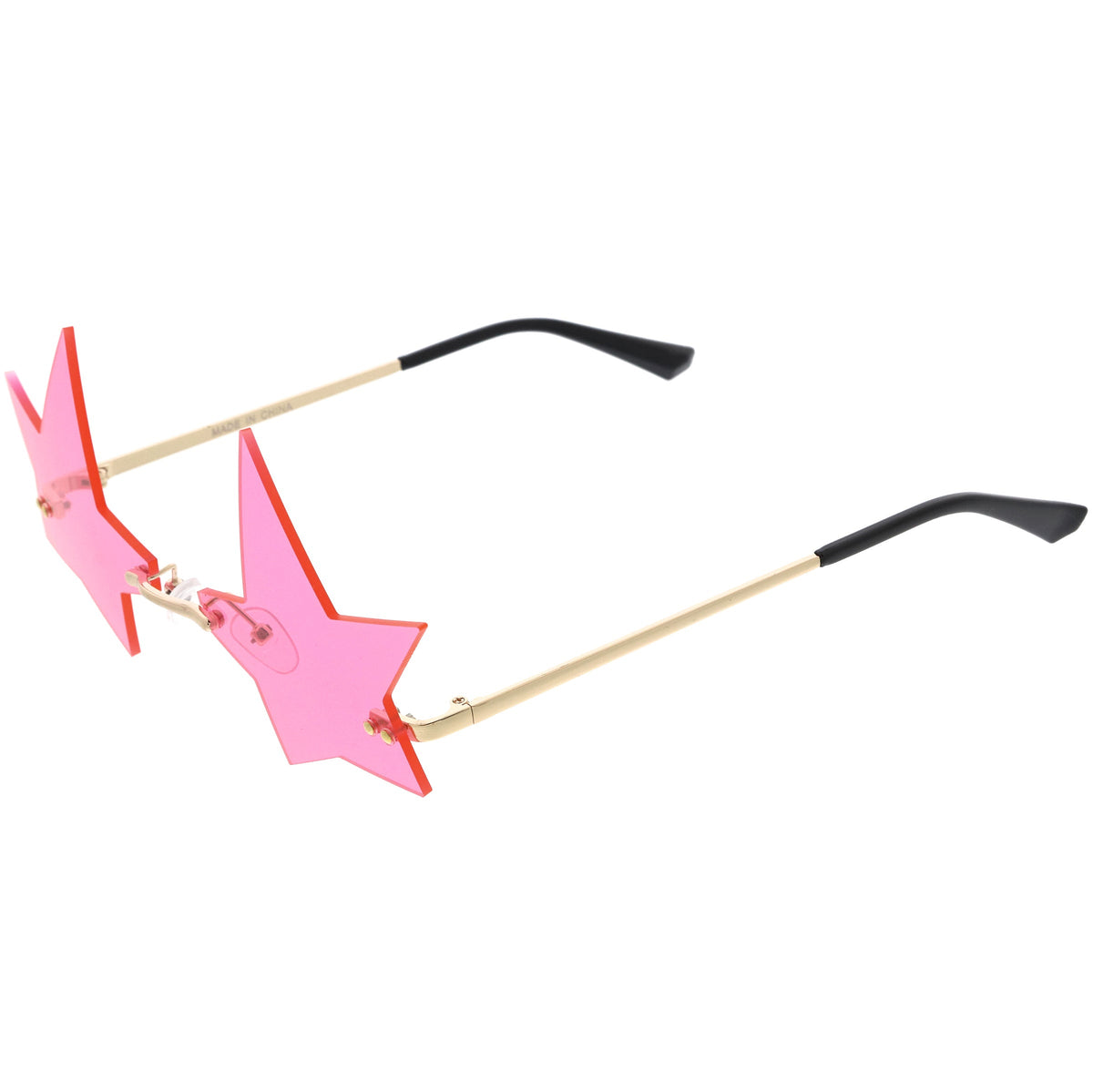 Chic Tinted Star Design Rimless Metal Frame Stars Sunglasses D083