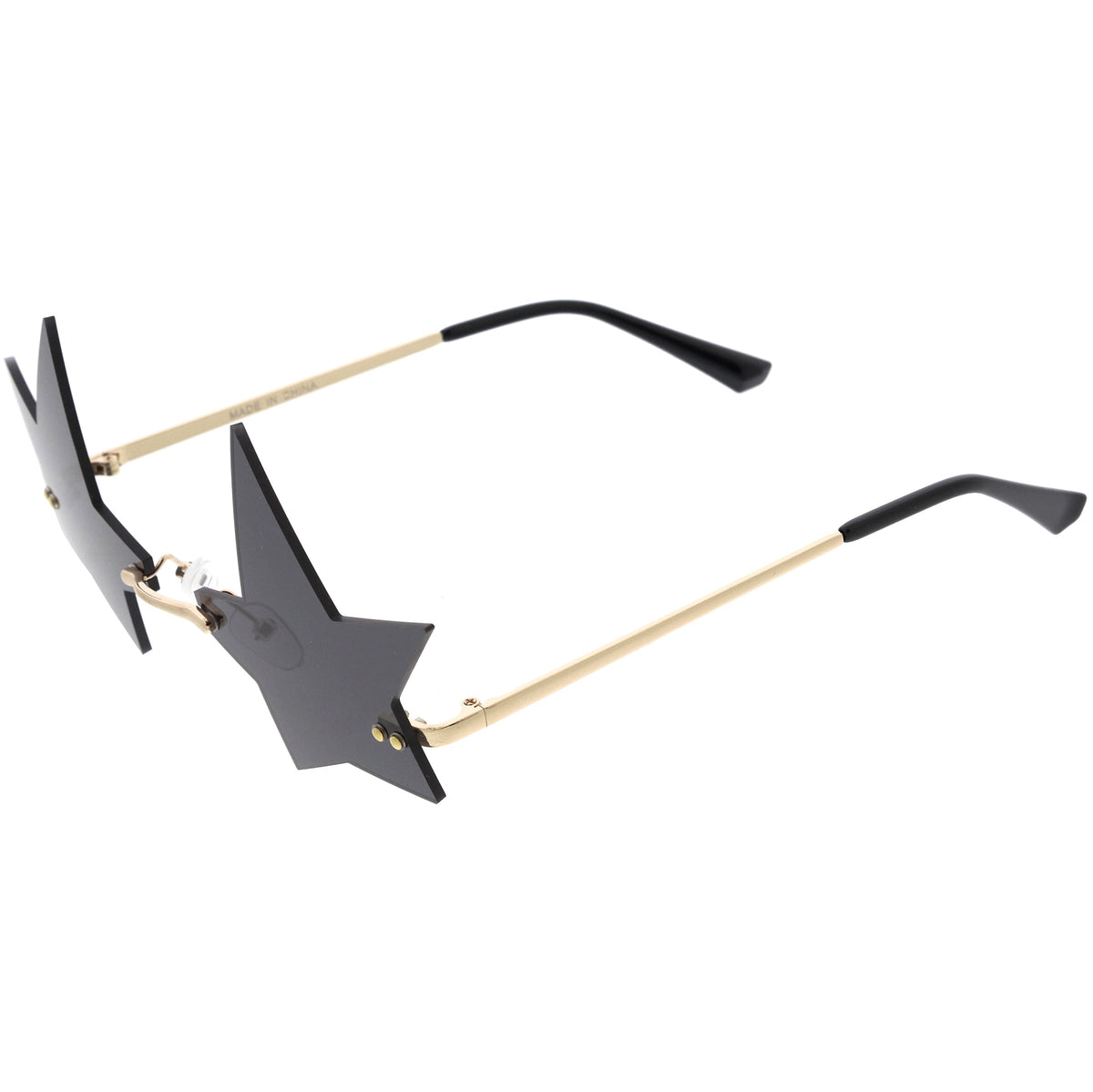 Chic Tinted Star Design Rimless Metal Frame Stars Sunglasses D083