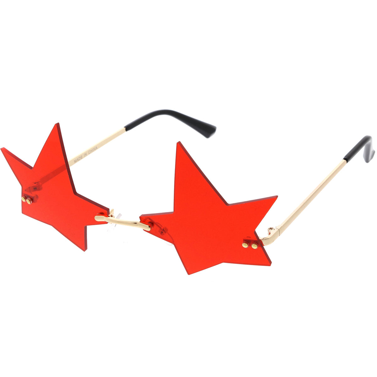 Chic Tinted Star Design Rimless Metal Frame Stars Sunglasses D083