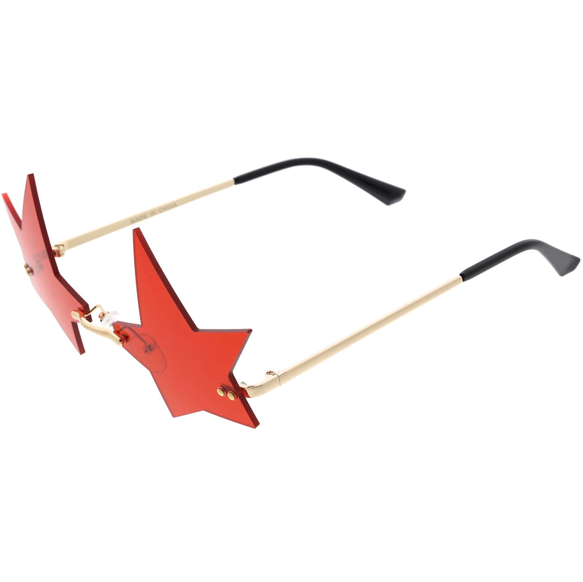 Chic Tinted Star Design Rimless Metal Frame Stars Sunglasses D083