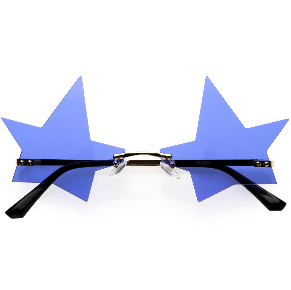 Chic Tinted Star Design Rimless Metal Frame Stars Sunglasses D083