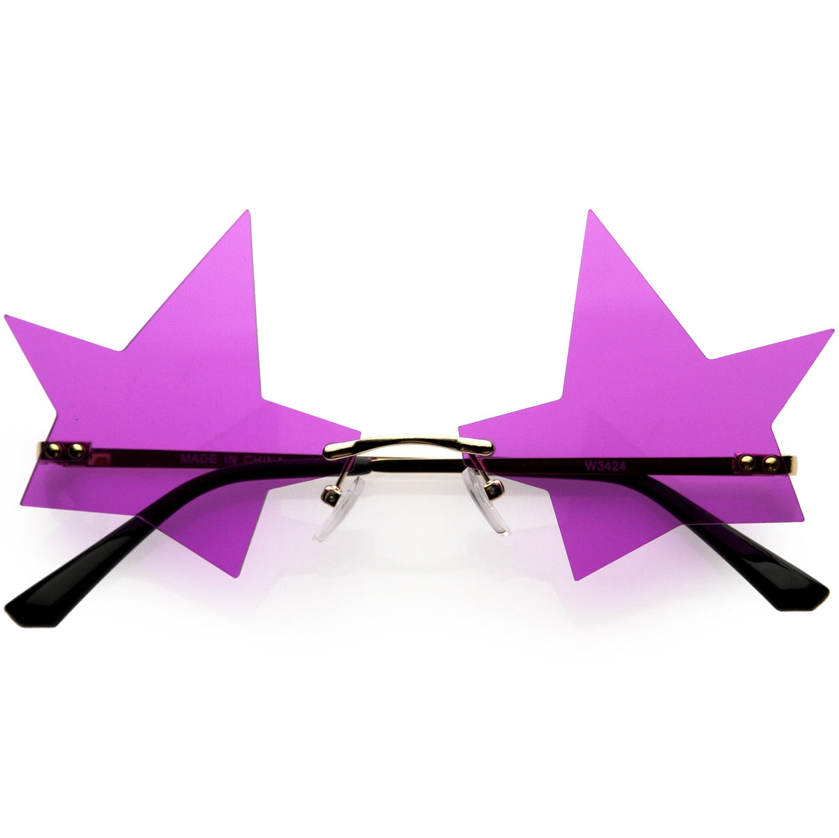 Chic Tinted Star Design Rimless Metal Frame Stars Sunglasses D083