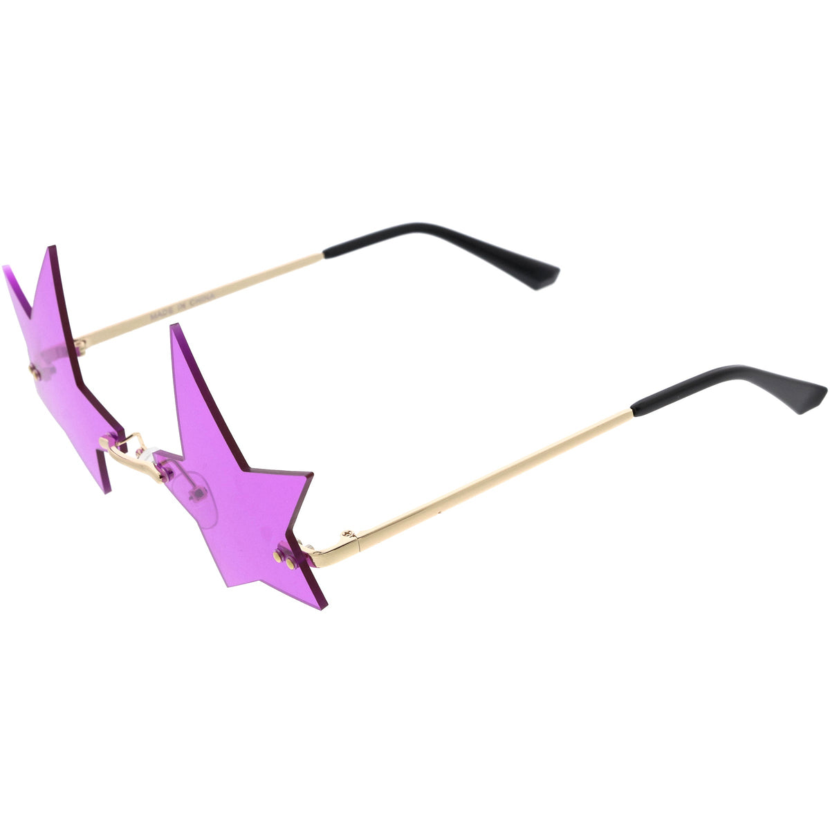 Chic Tinted Star Design Rimless Metal Frame Stars Sunglasses D083