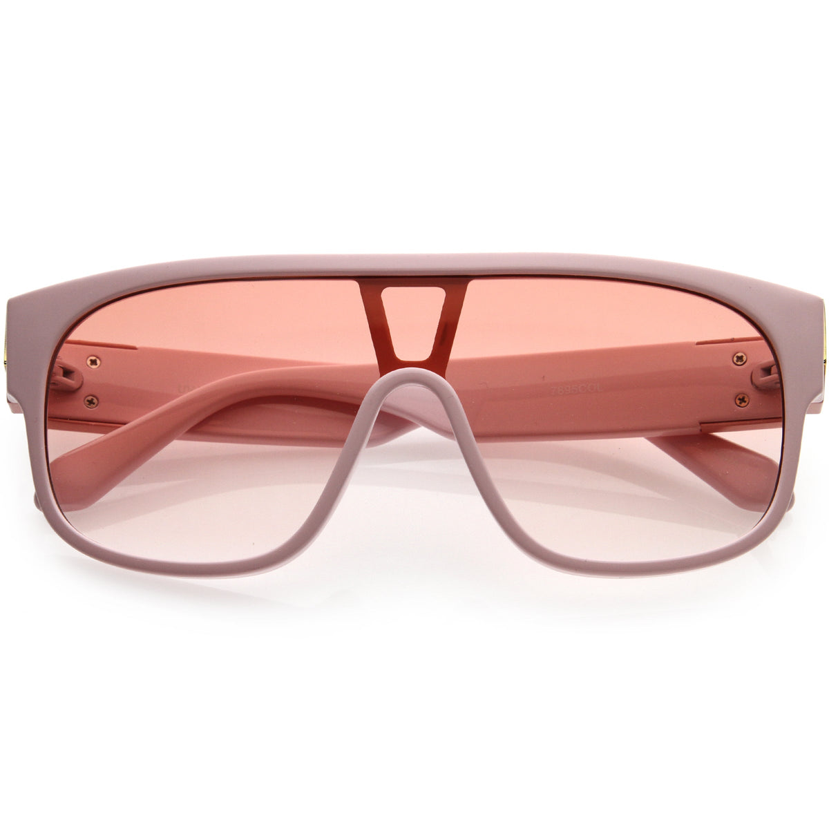Sleek Oversize Color Tinted Square Lens Flat Top Shield Sunglasses D097