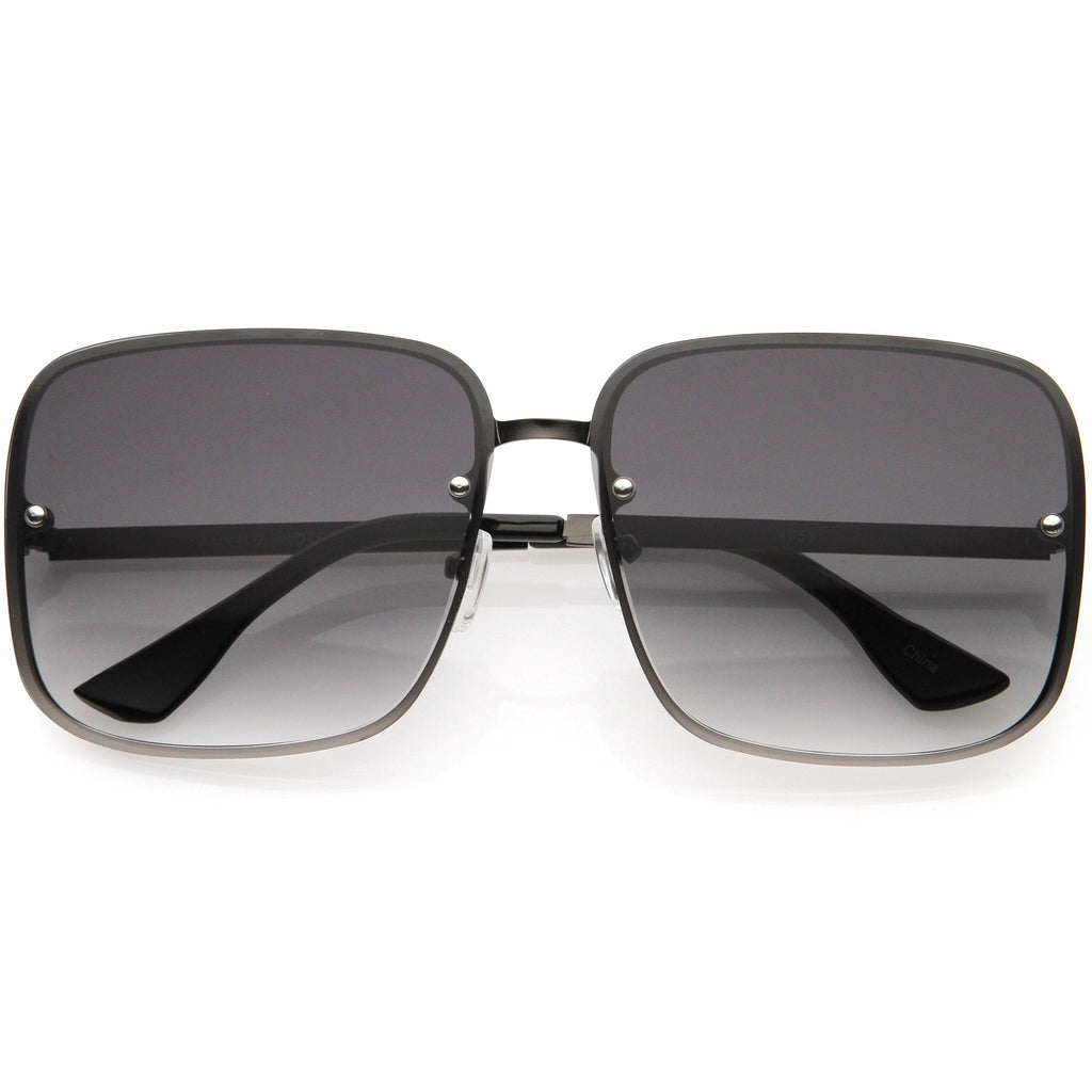 Luxe Chic Rimless Gradient Lens Square Oversize Sunglasses  D103