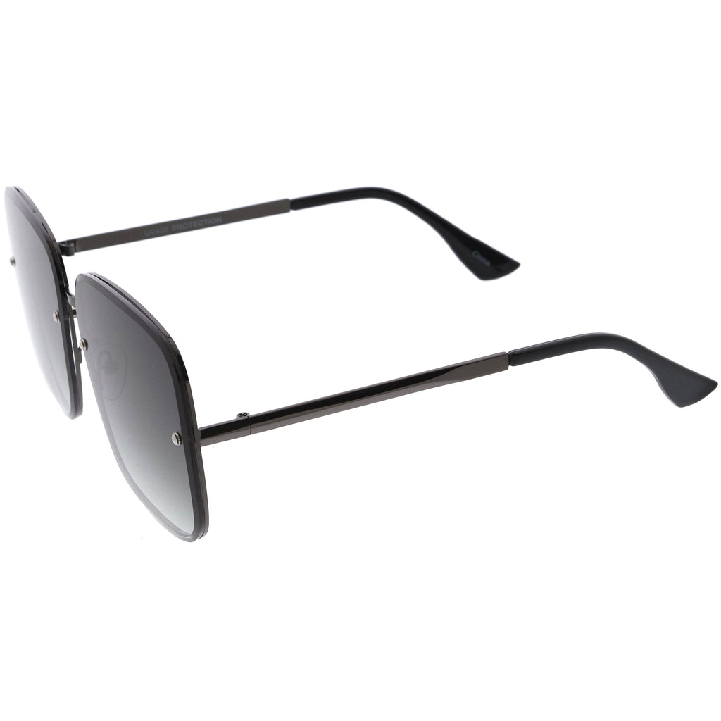 Luxe Chic Rimless Gradient Lens Square Oversize Sunglasses  D103