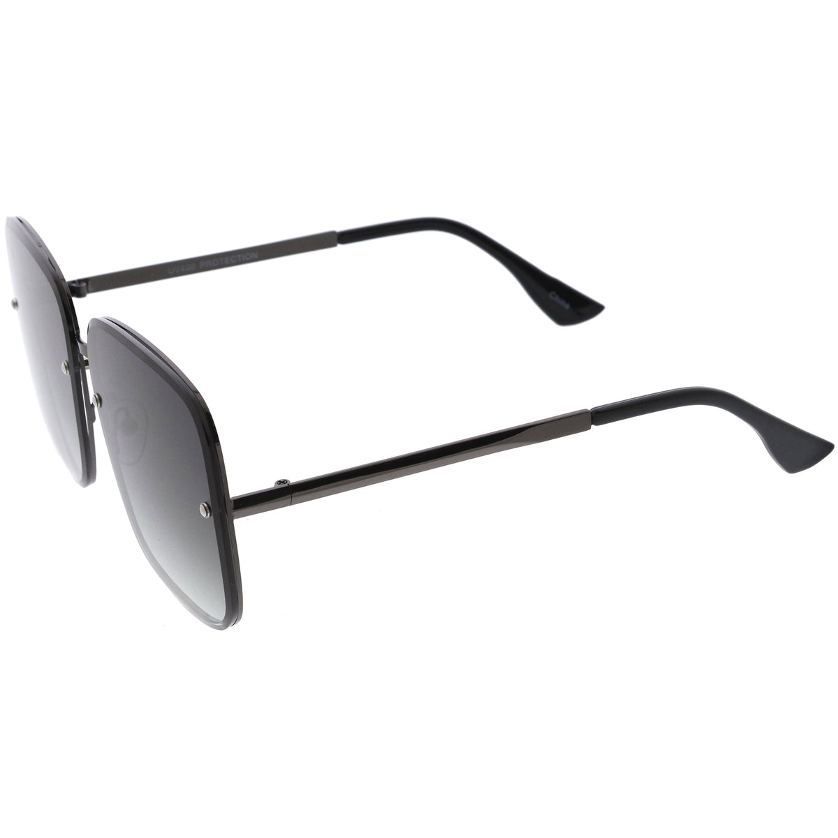 Luxe Chic Rimless Gradient Lens Square Oversize Sunglasses  D103