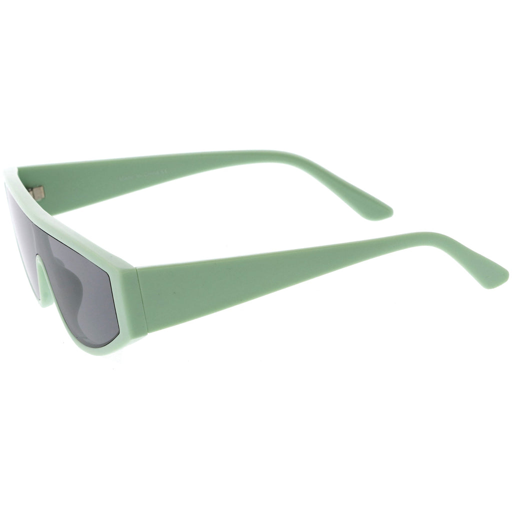 Cyber Chunky Flat Top Shield Mono Lens Sunglasses D107