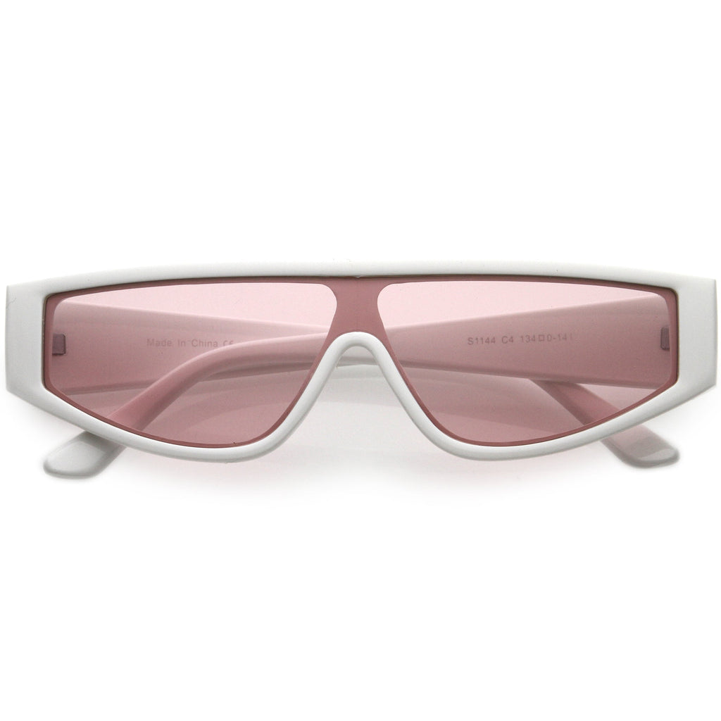 Cyber Chunky Flat Top Shield Mono Lens Sunglasses D107