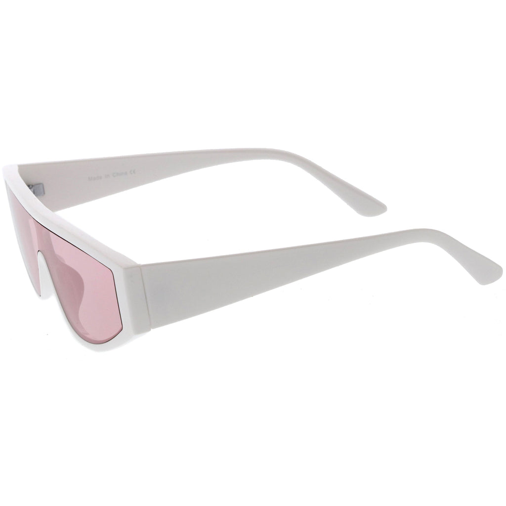 Cyber Chunky Flat Top Shield Mono Lens Sunglasses D107