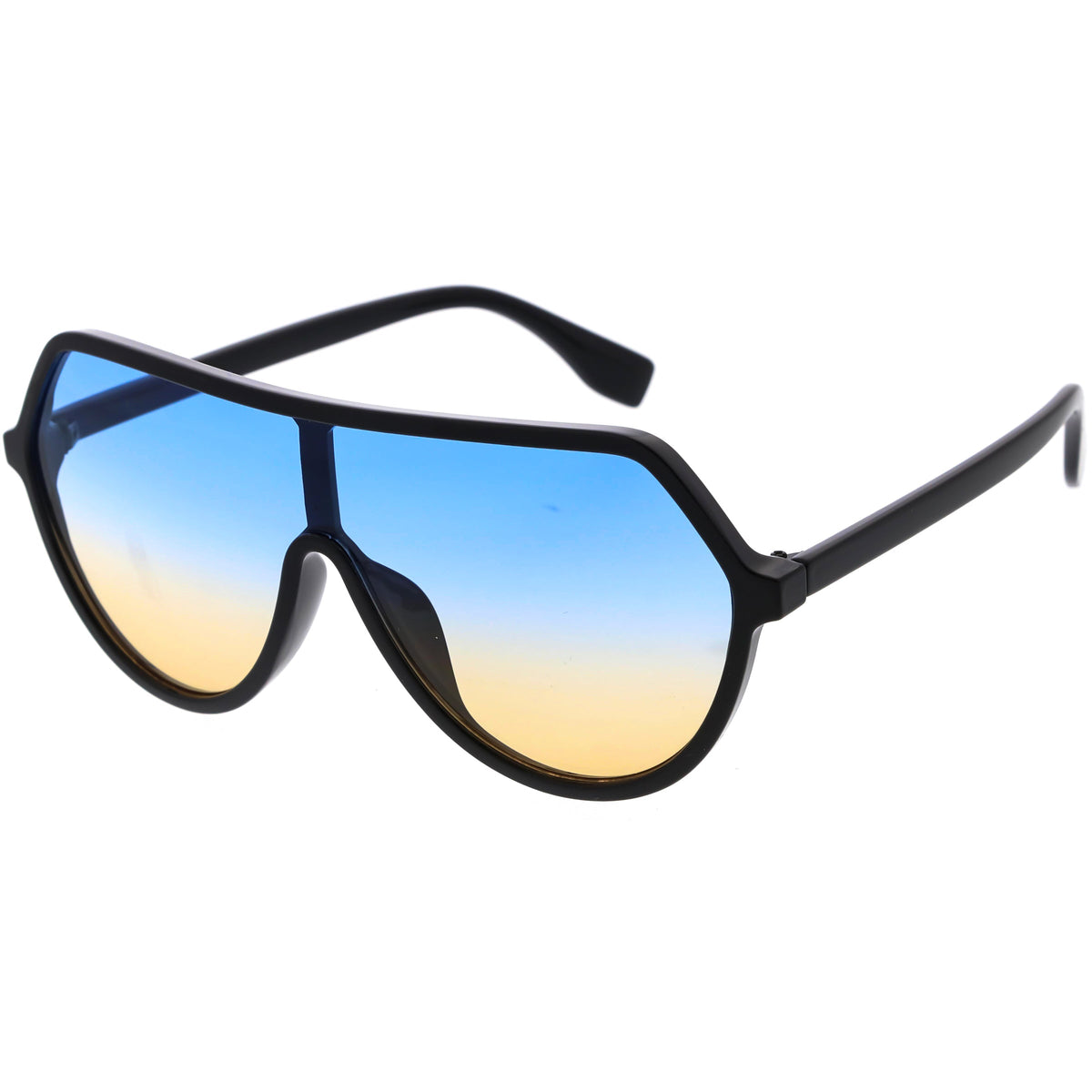 Oversized Contemporary Fashion Geometric Shield Sunglasses D112