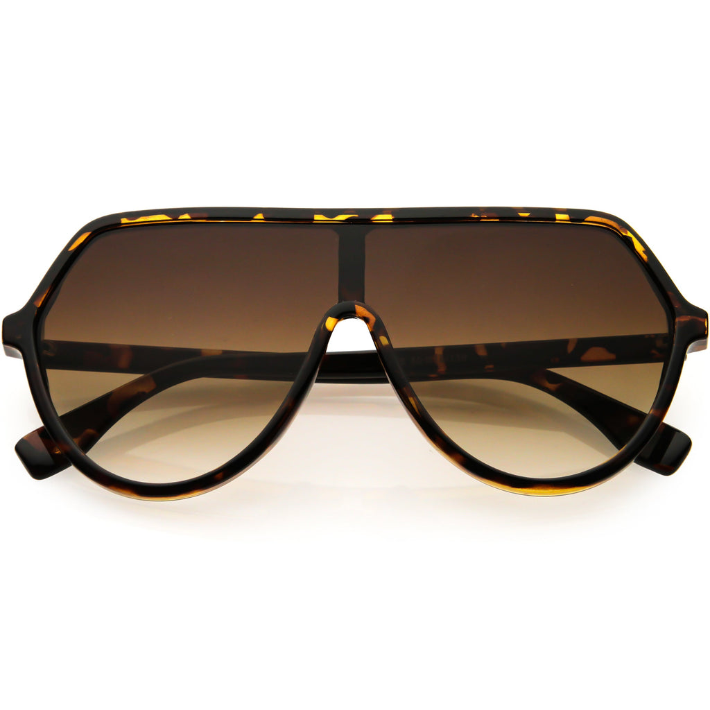Oversized Contemporary Fashion Geometric Shield Sunglasses D112