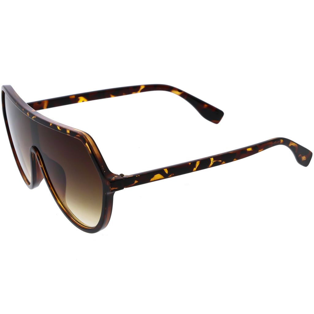 Oversized Contemporary Fashion Geometric Shield Sunglasses D112