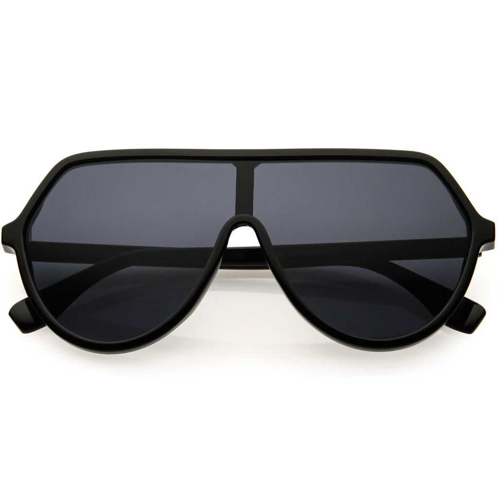 Oversized Contemporary Fashion Geometric Shield Sunglasses D112