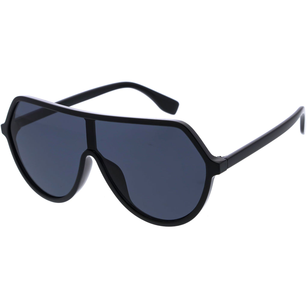 Oversized Contemporary Fashion Geometric Shield Sunglasses D112
