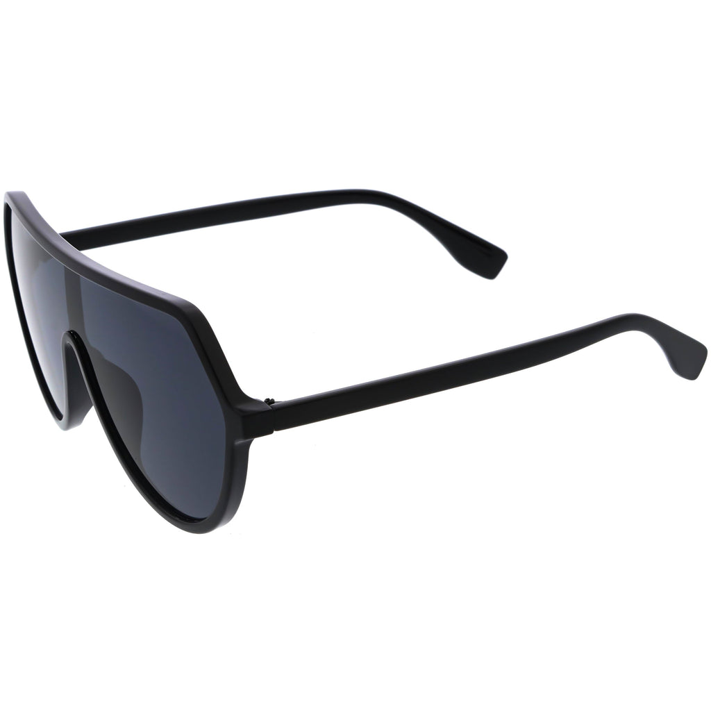 Oversized Contemporary Fashion Geometric Shield Sunglasses D112