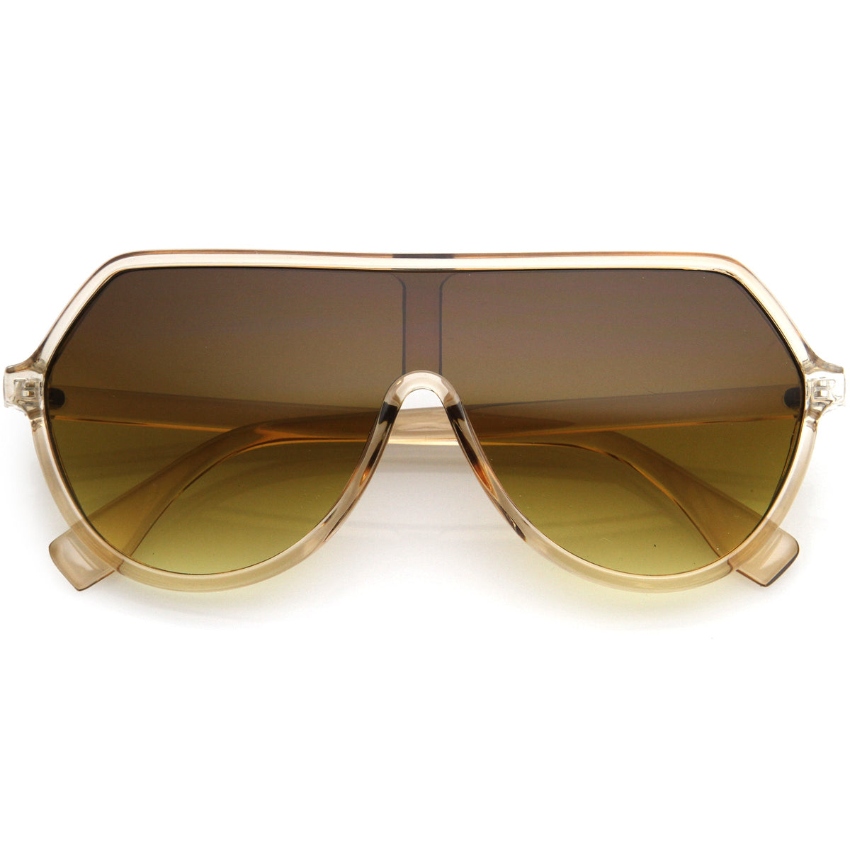Oversized Contemporary Fashion Geometric Shield Sunglasses D112