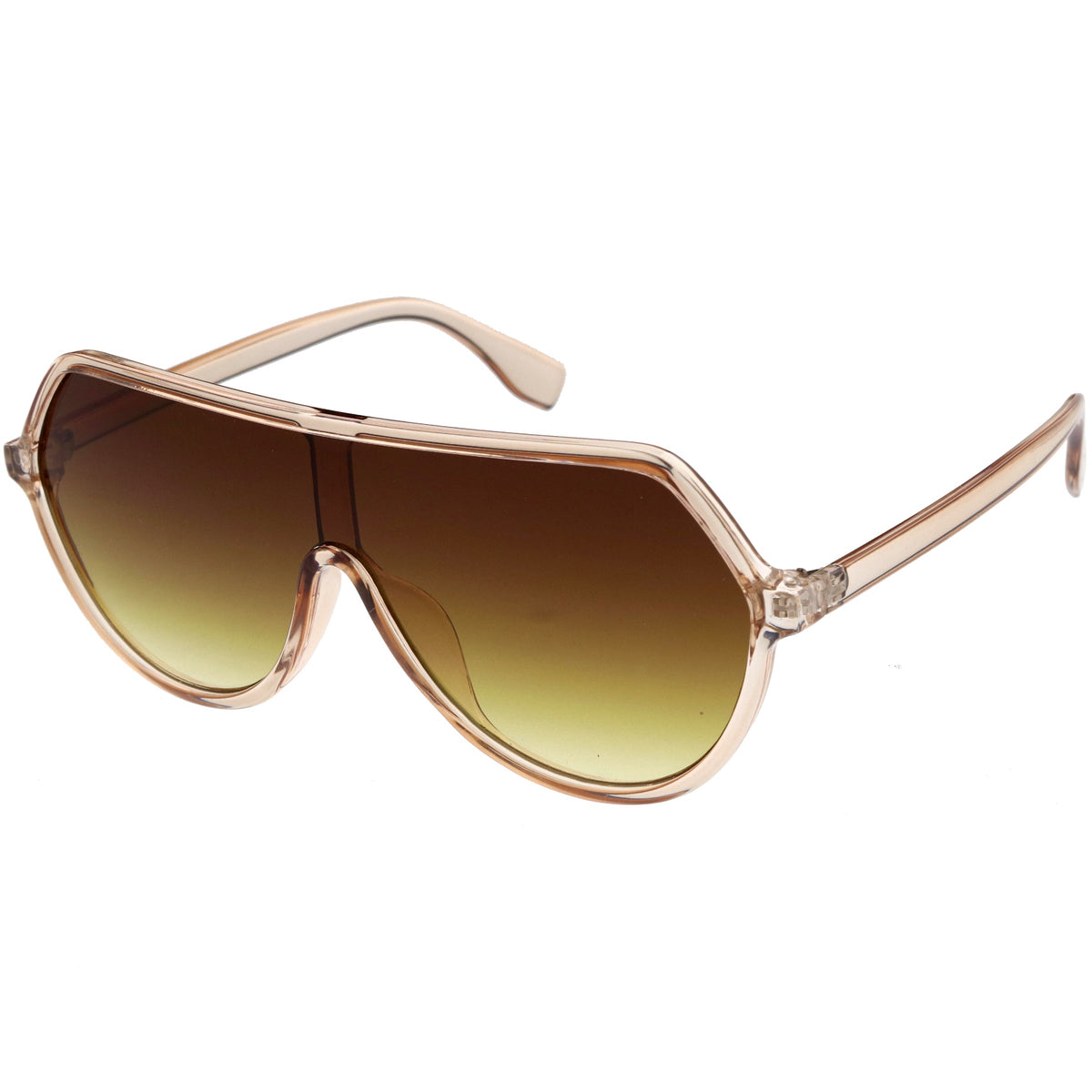 Oversized Contemporary Fashion Geometric Shield Sunglasses D112