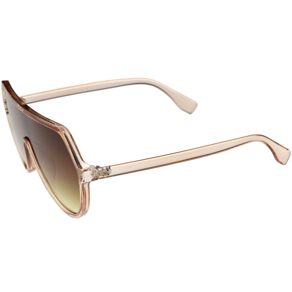 Oversized Contemporary Fashion Geometric Shield Sunglasses D112