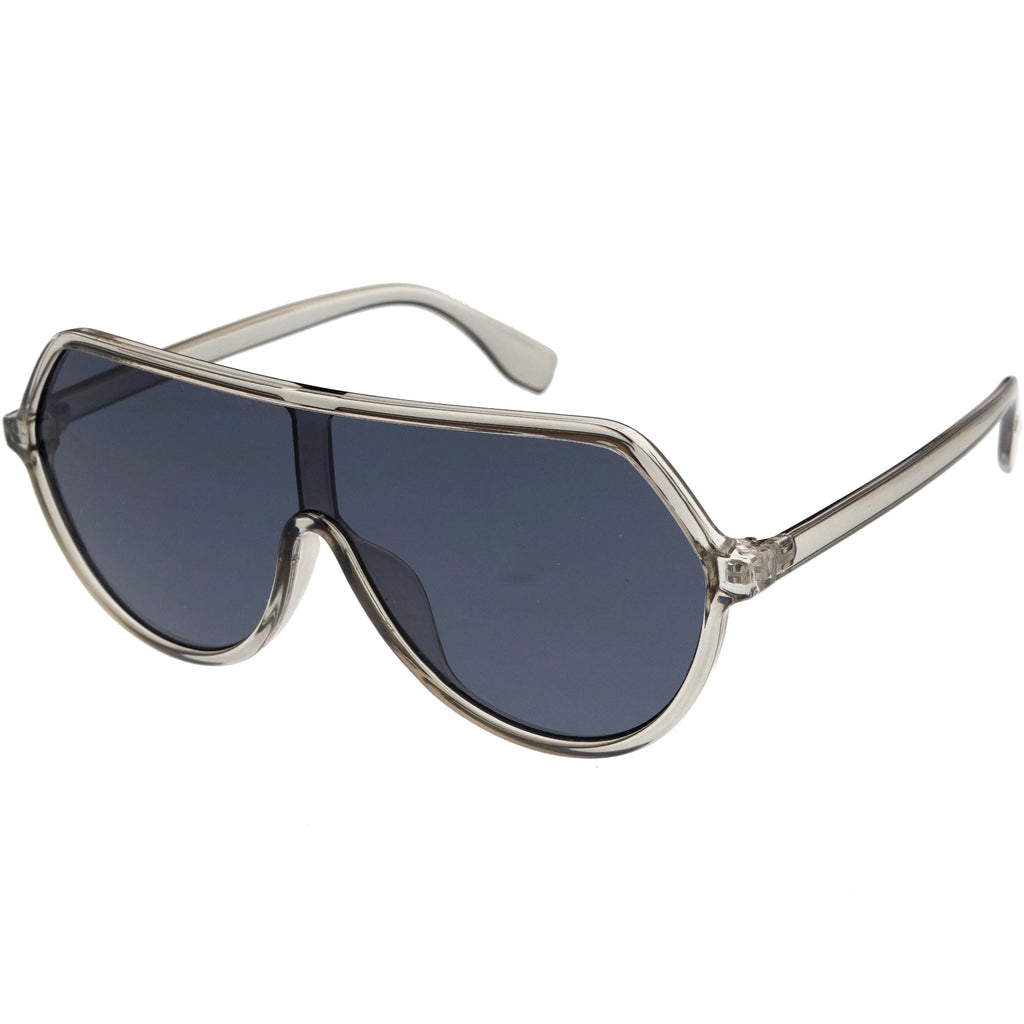 Oversized Contemporary Fashion Geometric Shield Sunglasses D112