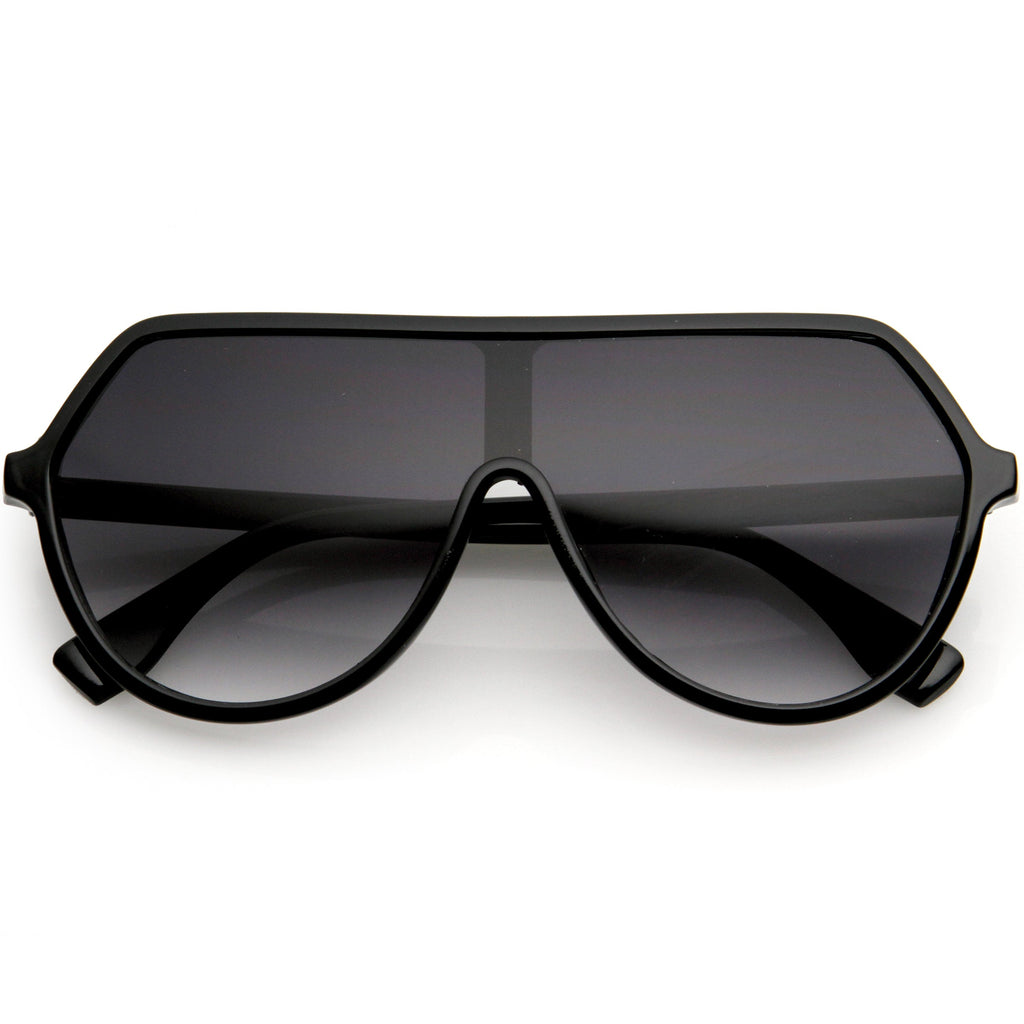 Oversized Contemporary Fashion Geometric Shield Sunglasses D112