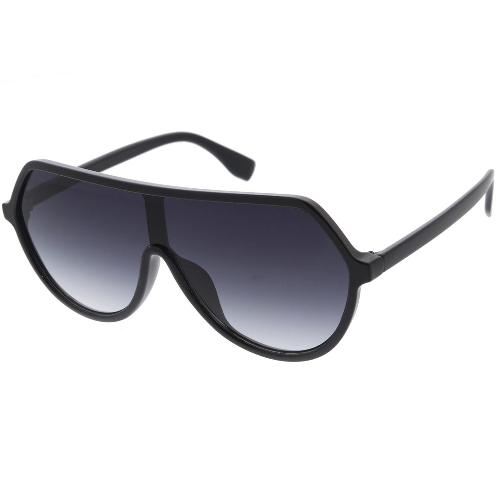 Oversized Contemporary Fashion Geometric Shield Sunglasses D112