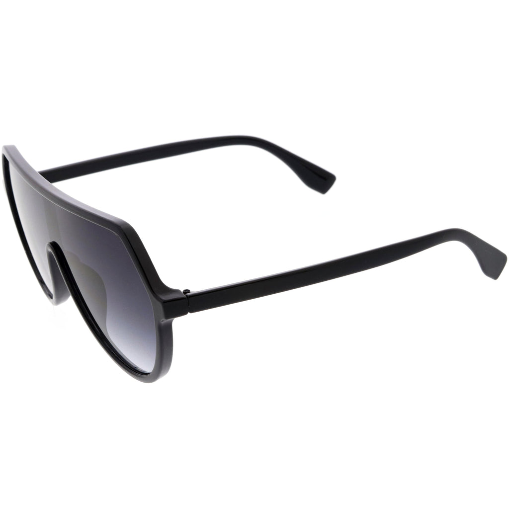 Oversized Contemporary Fashion Geometric Shield Sunglasses D112