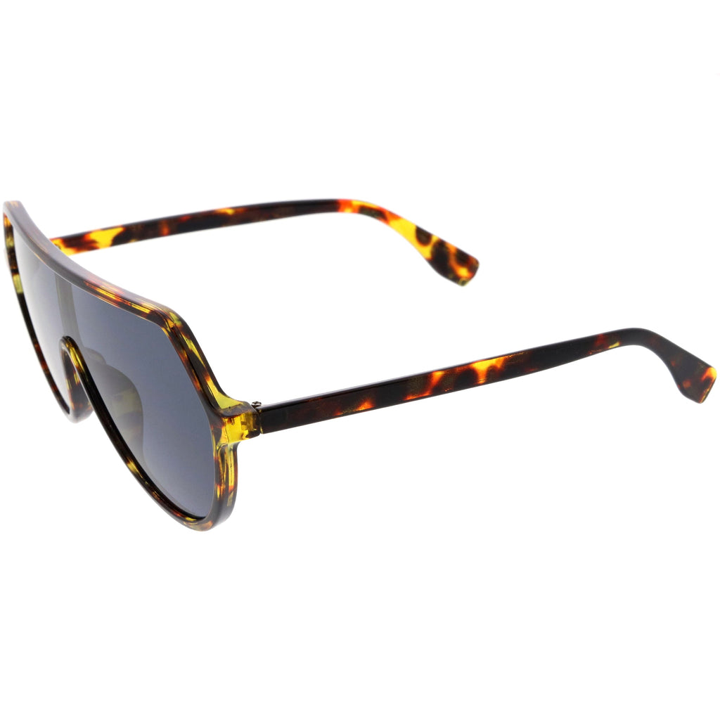 Oversized Contemporary Fashion Geometric Shield Sunglasses D112