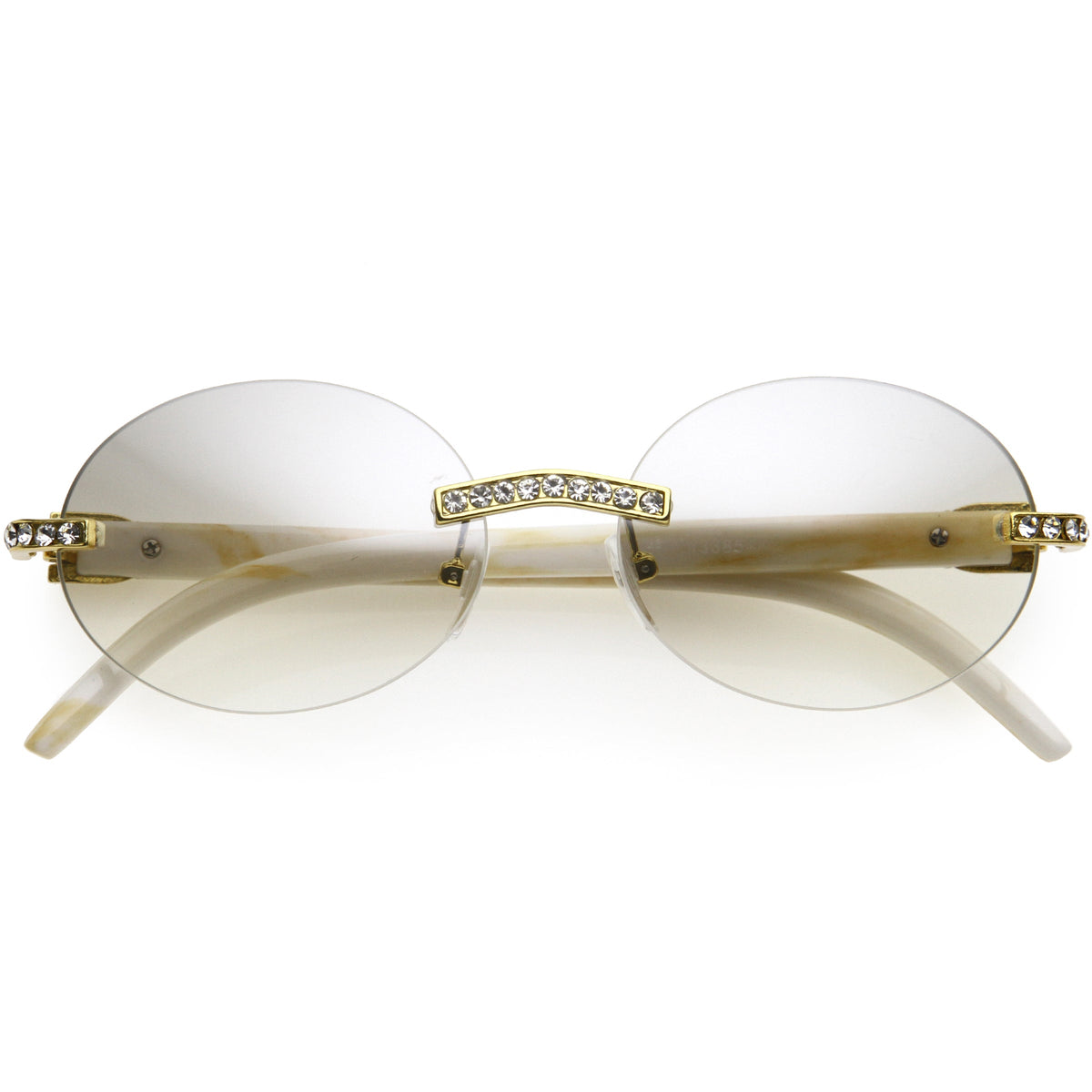 Premium Rhinestones Decorated Oval Sunglasses D125