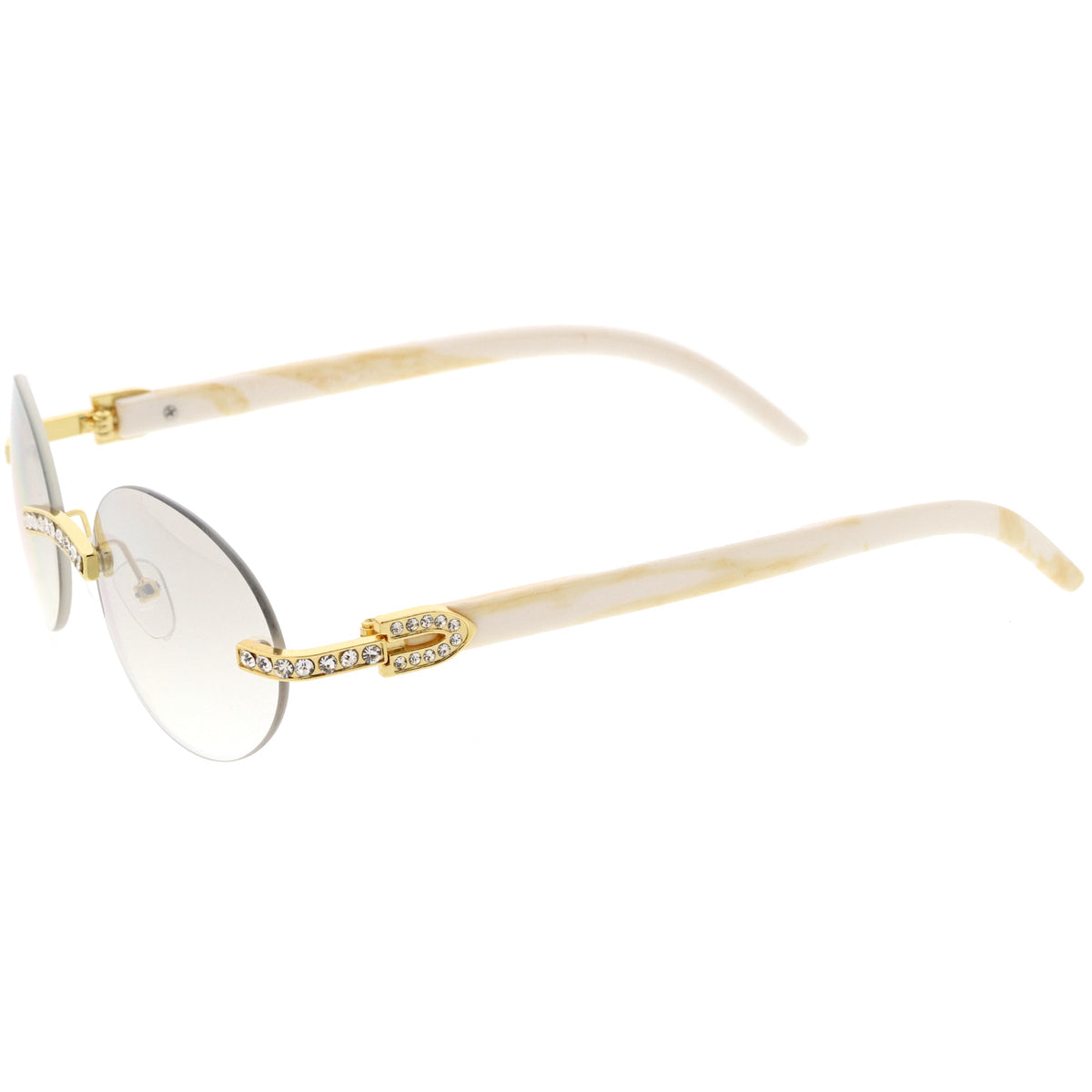 Premium Rhinestones Decorated Oval Sunglasses D125