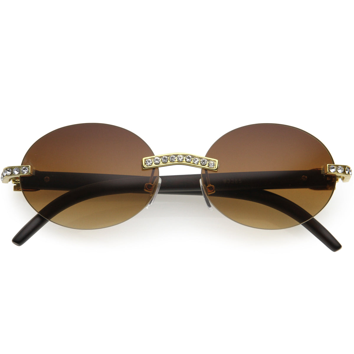Premium Rhinestones Decorated Oval Sunglasses D125