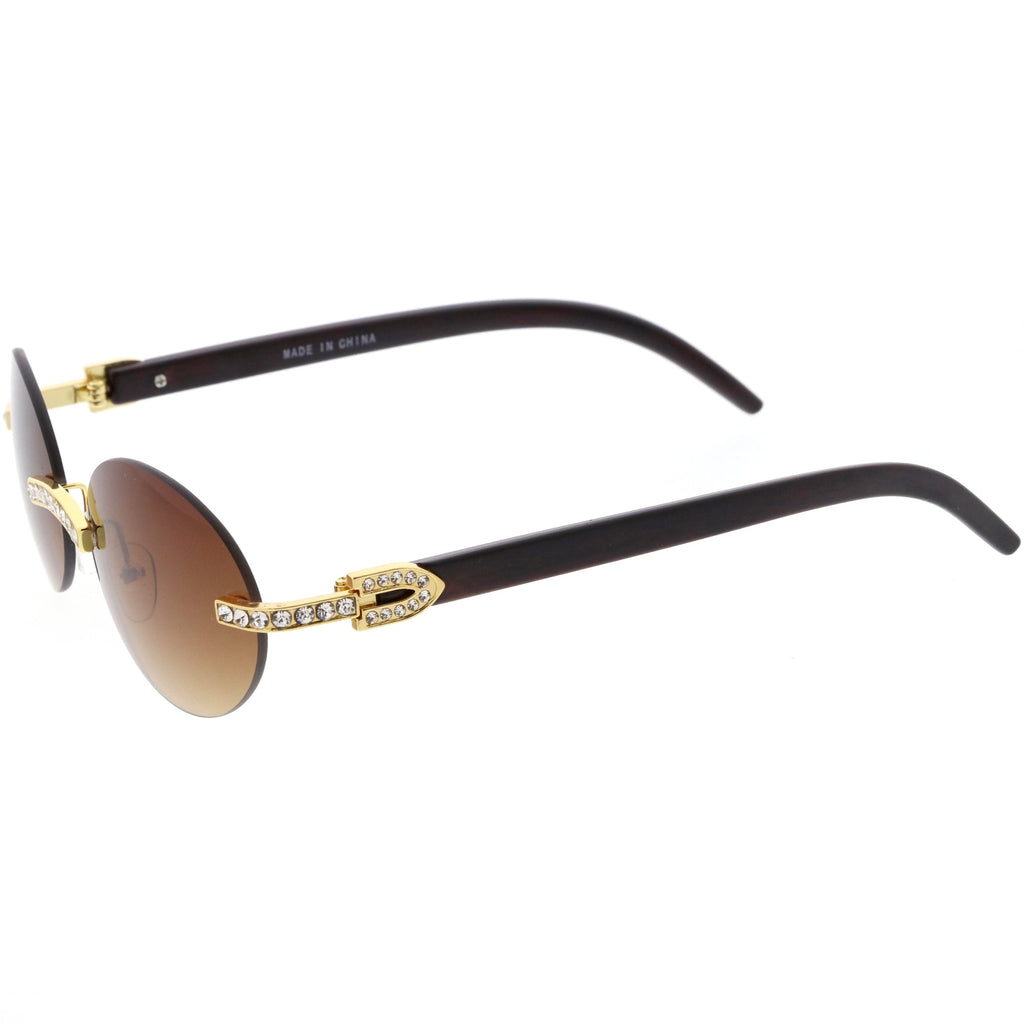 Premium Rhinestones Decorated Oval Sunglasses D125